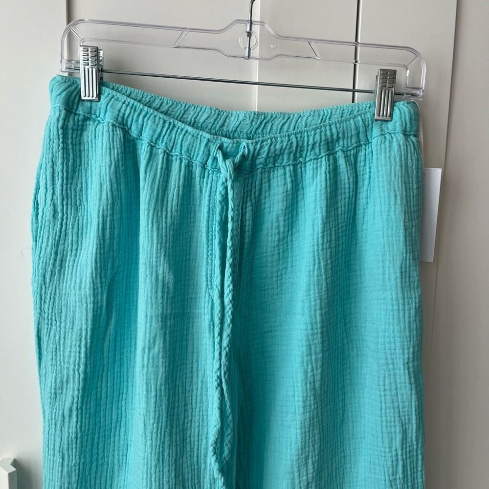 NWT HONORINE harper pant cotton gauze pool blue size medium - Picture 4 of 13